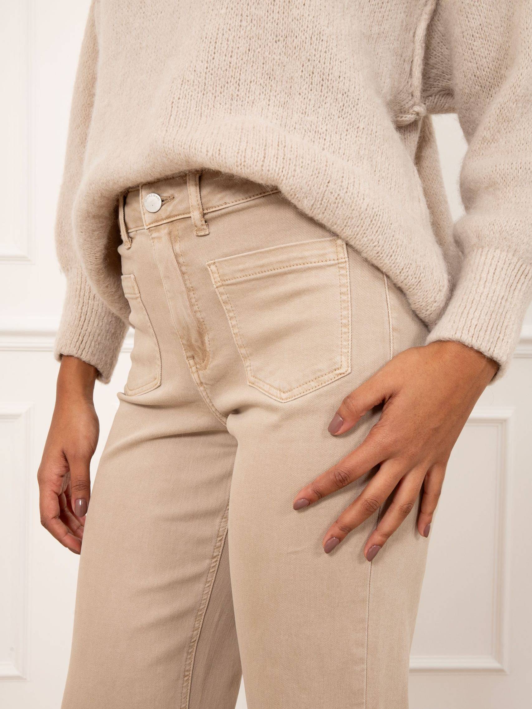 High rise cream hot sale jeans