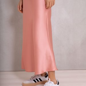 Luxe Claudia Bias Skirt (Blush Pink)