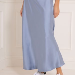 Luxe Claudia Bias Skirt (Silver Blue)