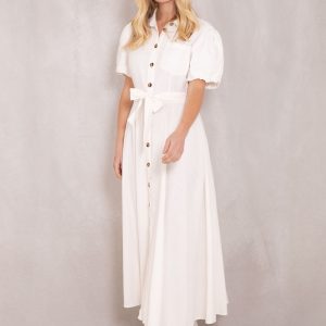 Puff Sleeve Dress - White